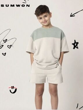 Sumwon Kids Poly Fleece 2 Pc Shorts Set